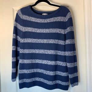 Croft & Barrow Blue Striped Knit Sweater – Cozy Cotton Blend Women’s Large